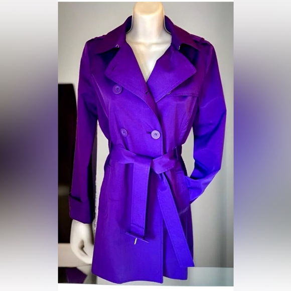 ☔️KENNETH COLE☔️ SHORT GOMMET BELT RAIN TRENCH COAT NWOT🌂 - Picture 5 of 16